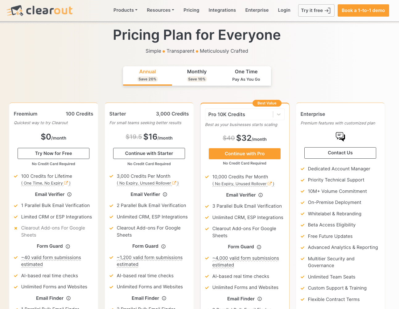 Clearout pricing - 49/mo